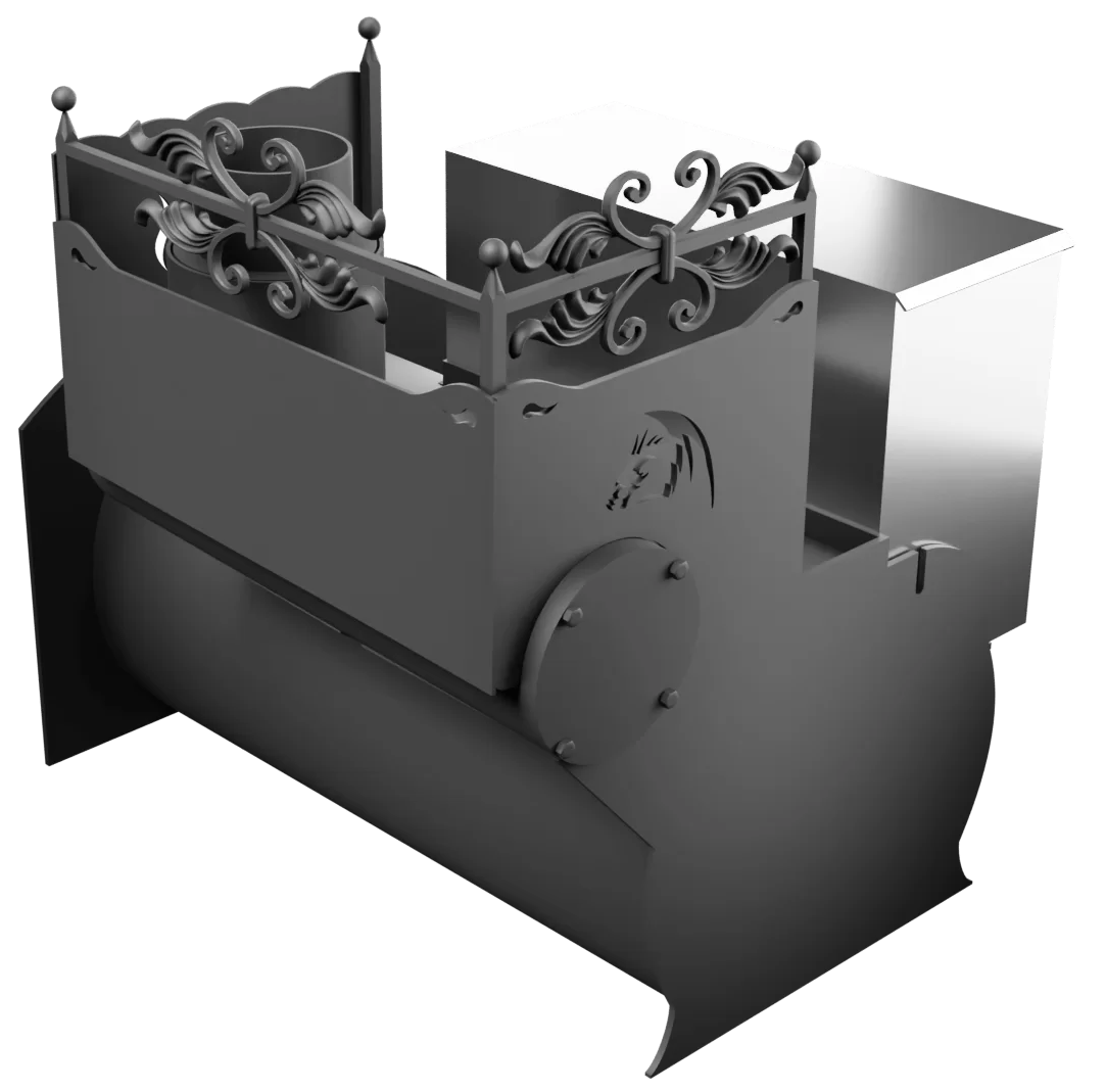Печь Горыныч 3, каменка с правой стороны, большая дверь со стеклом фото в Воронеже