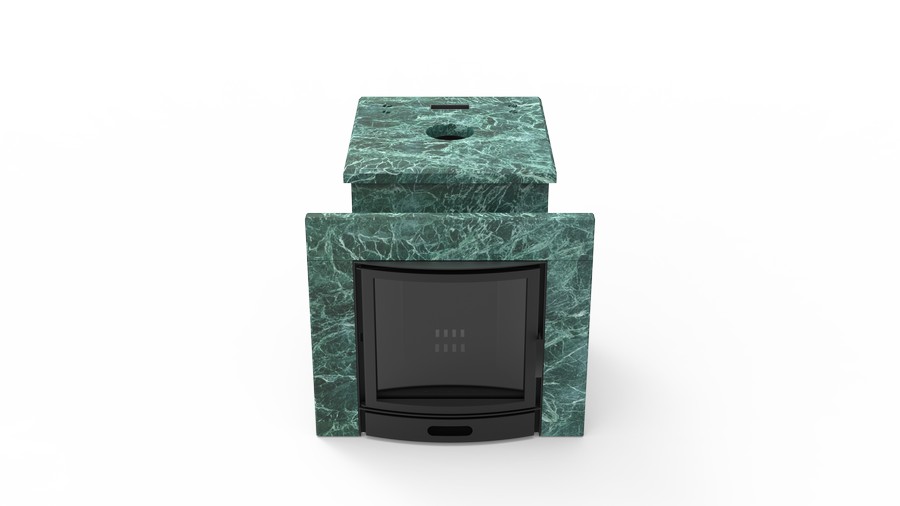 Печь в облицовке из натурального камня Genesis GN 500 облицовка закрытая плоская пироксенит-элит фото в Воронеже