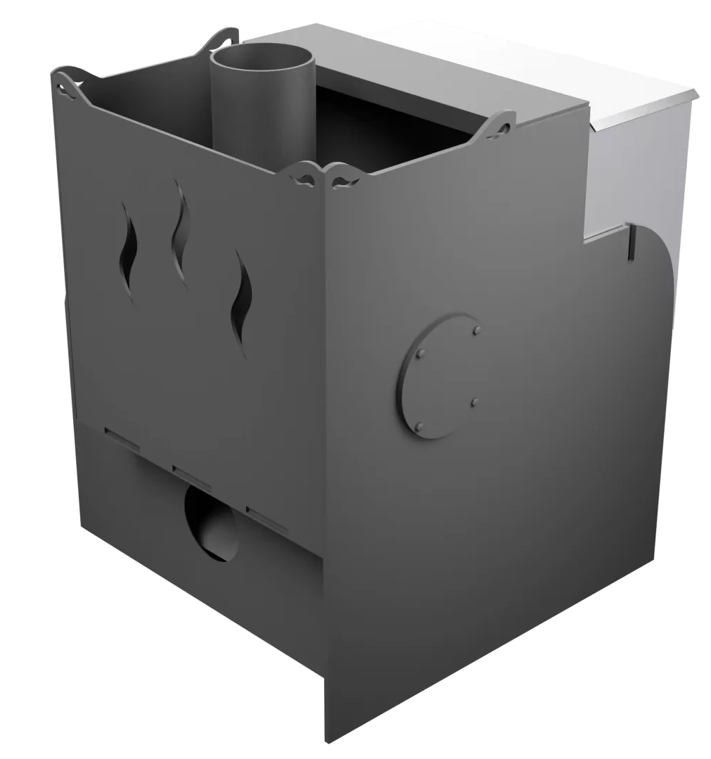 Печь Горыныч Мини, каменка с правой стороны, система воздушного отопления фото в Воронеже