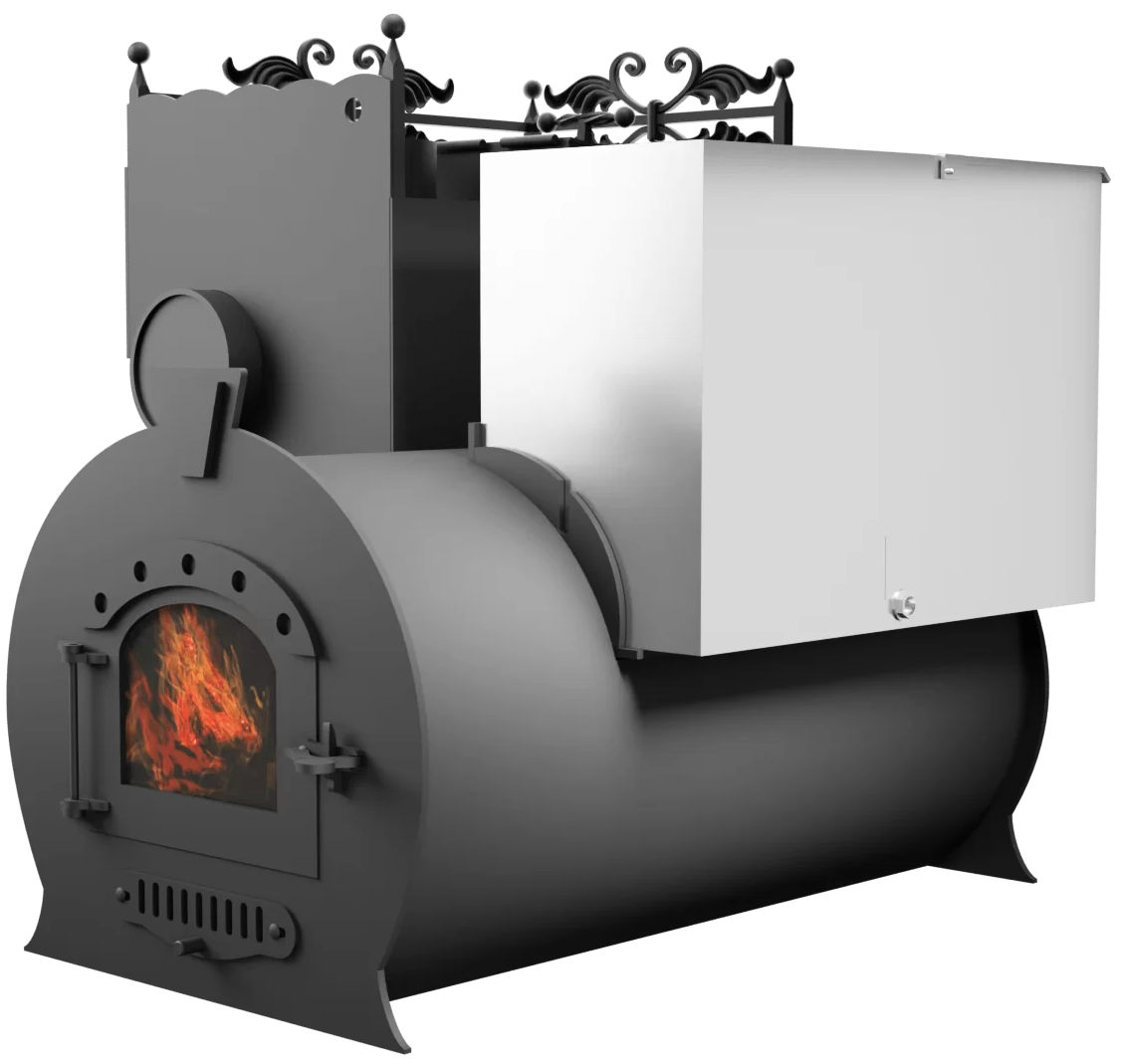 Печь Горыныч 3, каменка закрытая с левой стороны, малая дверь со стеклом фото в Воронеже