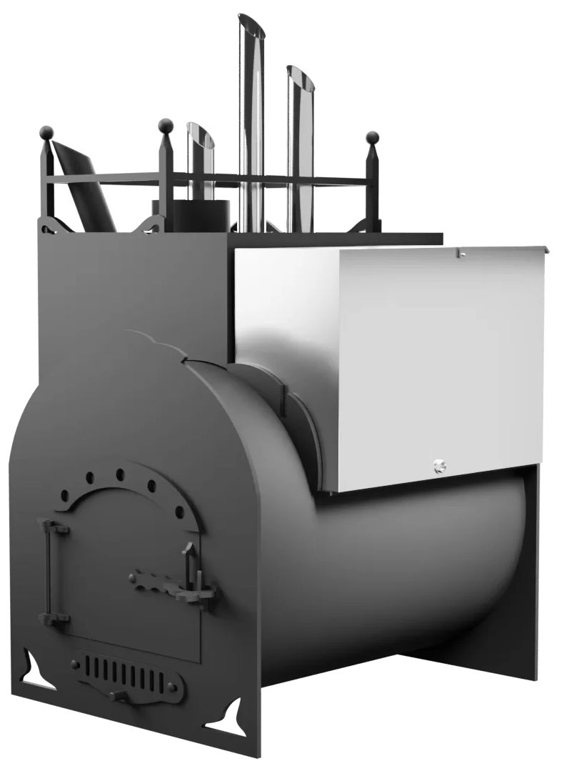 Печь Горыныч Мини, каменка закрытая с парогенератором с правой стороны фото в Воронеже