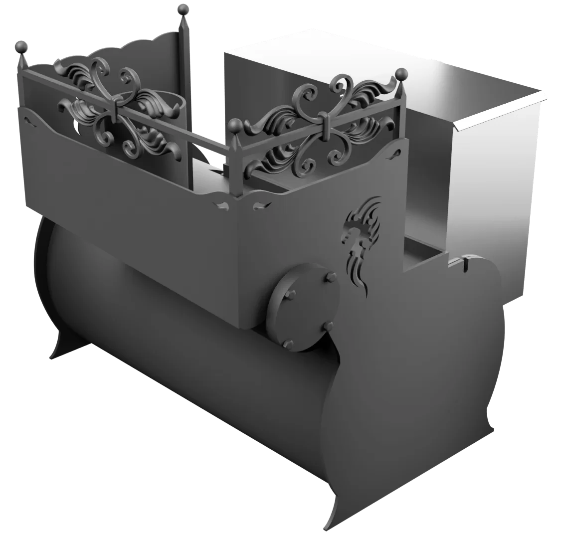 Печь Горыныч 3, каменка с правой стороны, малая дверь со стеклом фото в Воронеже