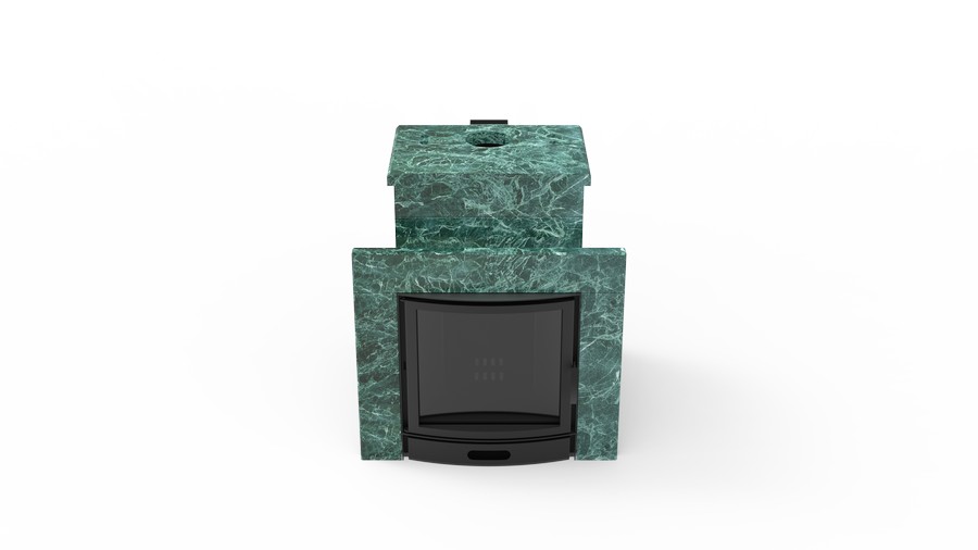 Печь в облицовке из натурального камня Genesis GN 500 облицовка закрытая со скосом талькохлорит-шлифовка фото в Воронеже