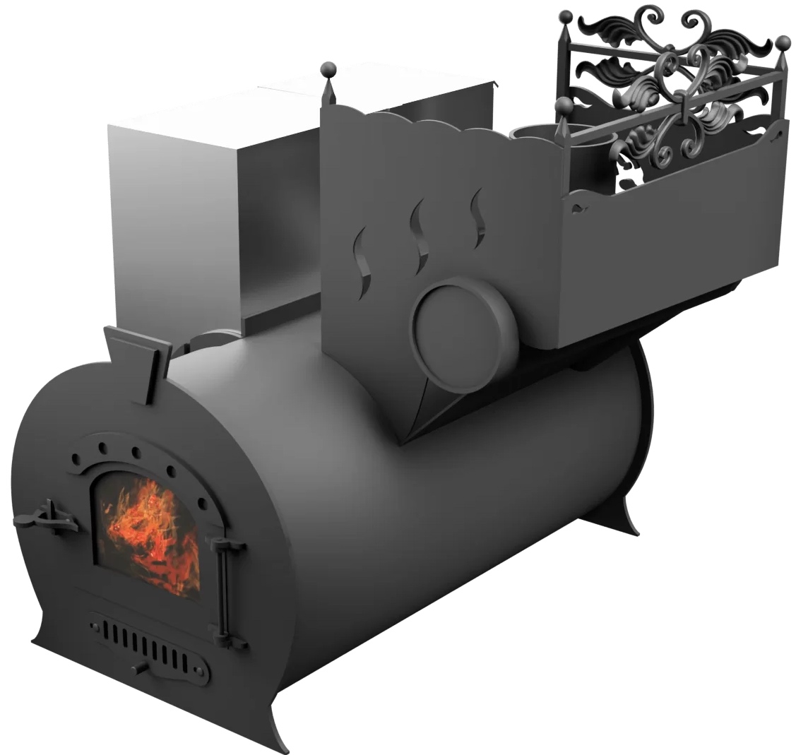 Печь Горыныч 3, каменка с правой стороны, малая дверь со стеклом фото в Воронеже