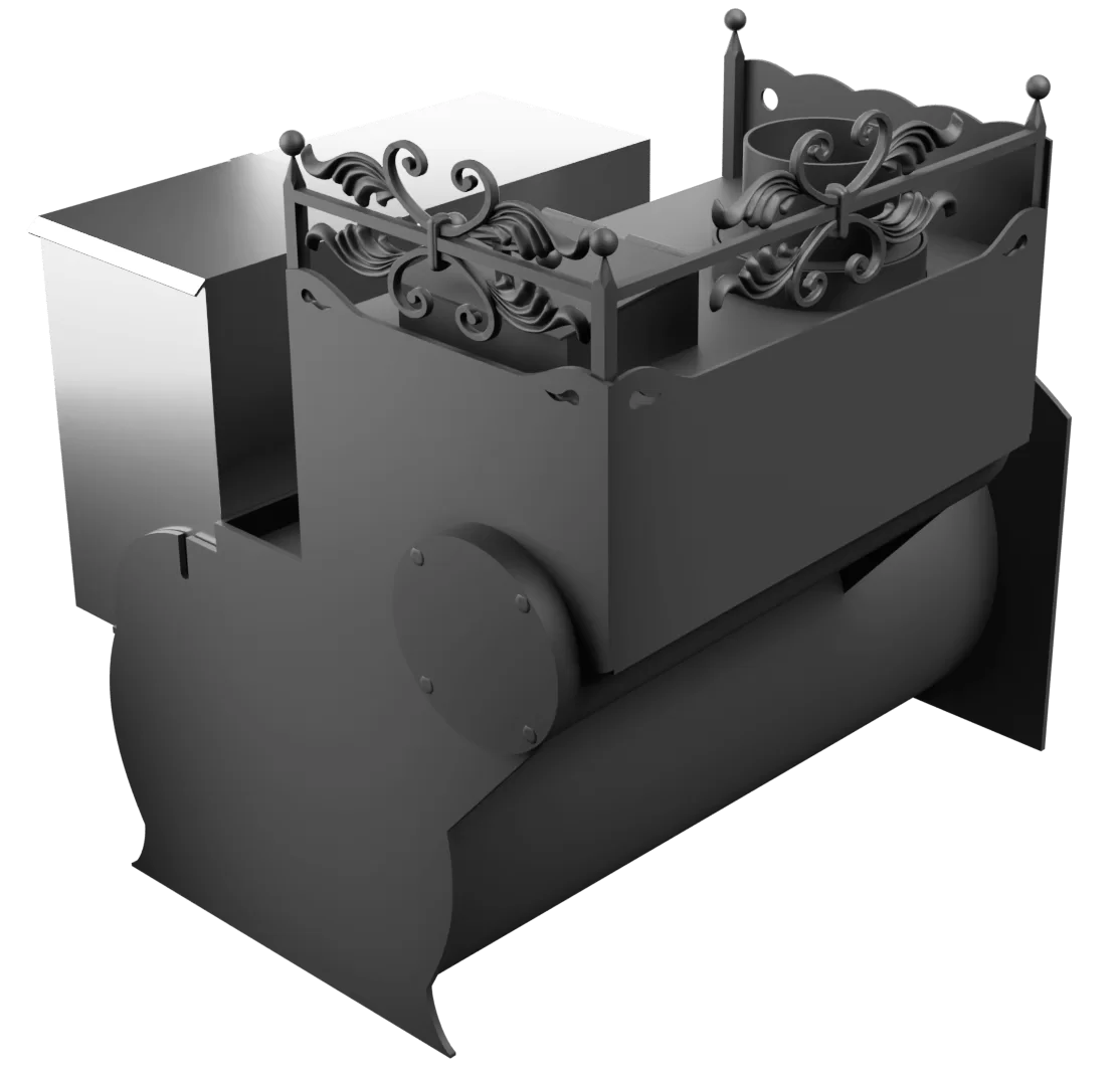 Печь Горыныч 3, каменка закрытая с левой стороны, большая дверь со стеклом фото в Воронеже