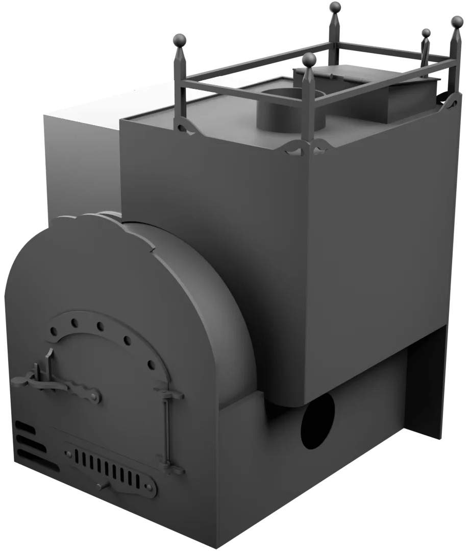 Печь Горыныч Мини, каменка закрытая с правой стороны, система воздушного отопления фото в Воронеже