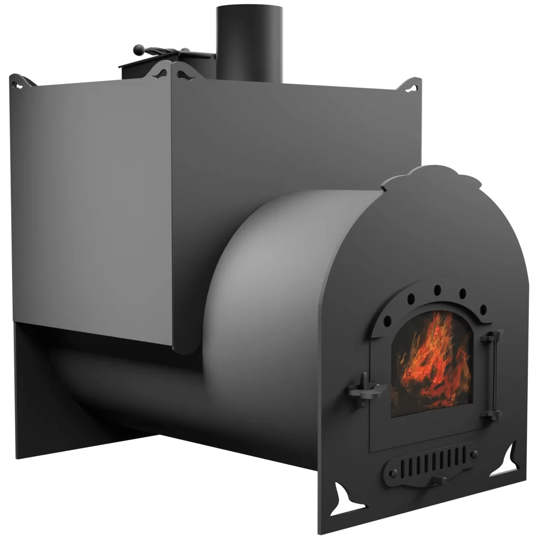 Печь Горыныч Мини, двойная каменка закрытая, малая дверь со стеклом фото в Воронеже