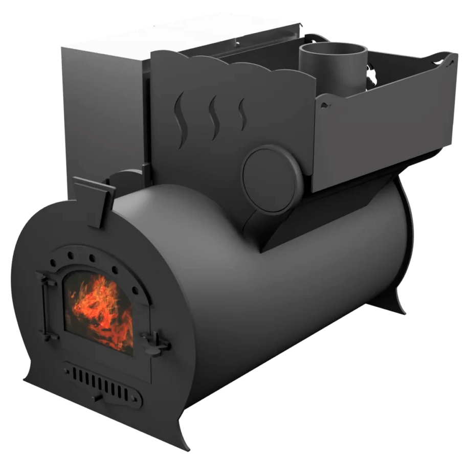Печь Горыныч 2, каменка с правой стороны, малая дверь со стеклом фото в Воронеже