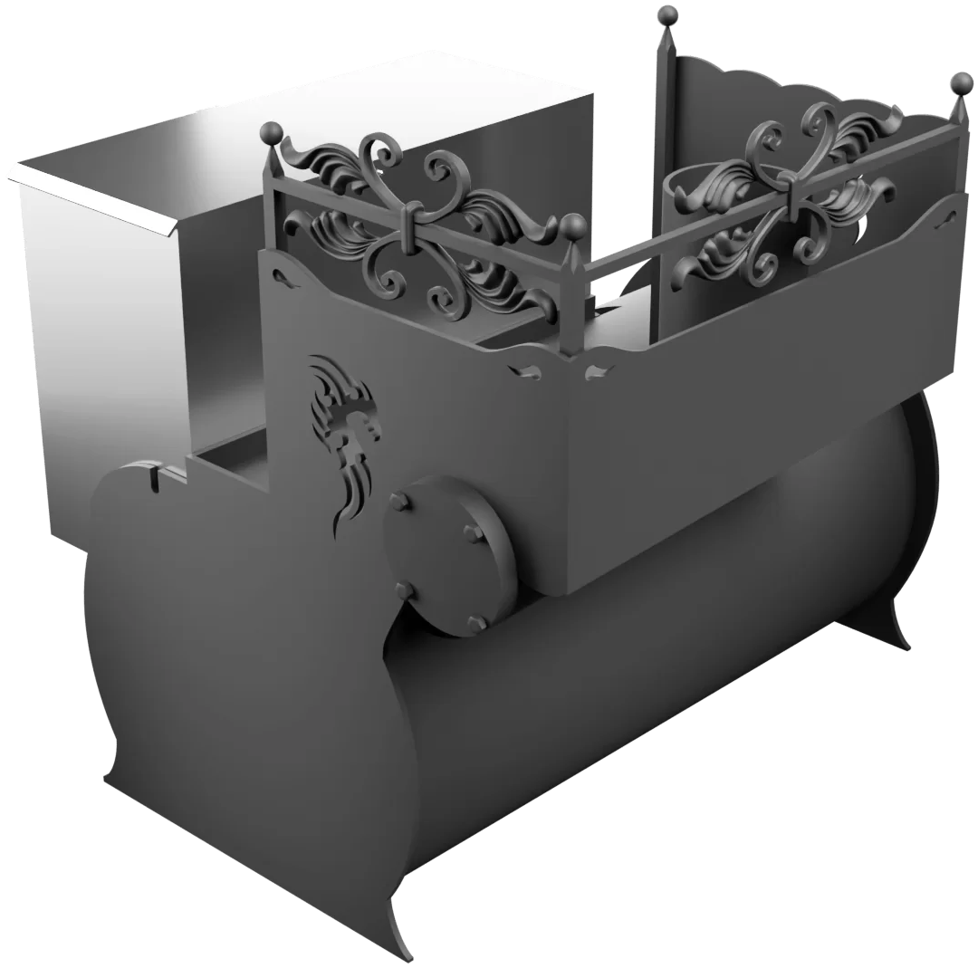 Печь Горыныч 3, каменка с левой стороны, малая дверь со стеклом фото в Воронеже