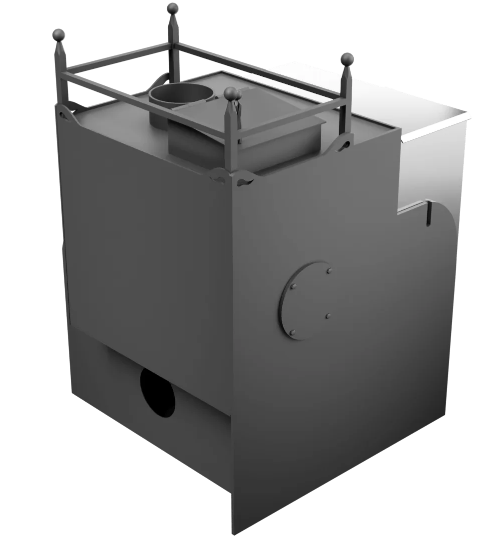 Печь Горыныч Мини, каменка закрытая с правой стороны, система воздушного отопления фото в Воронеже