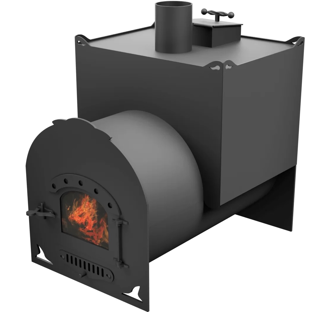 Печь Горыныч Мини, двойная каменка закрытая, малая дверь со стеклом фото в Воронеже