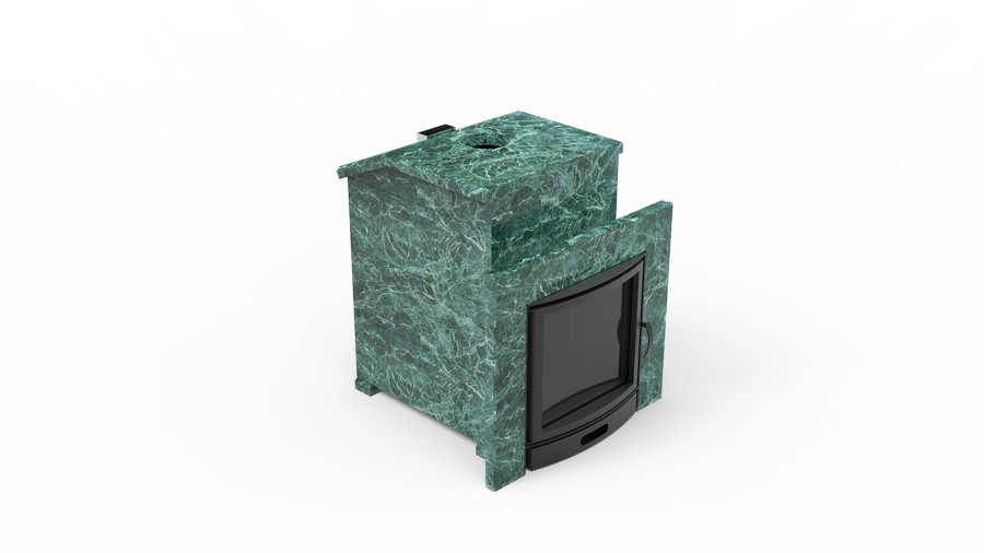 Печь в облицовке из натурального камня Genesis GN 500 облицовка закрытая со скосом талькохлорит-шлифовка фото в Воронеже