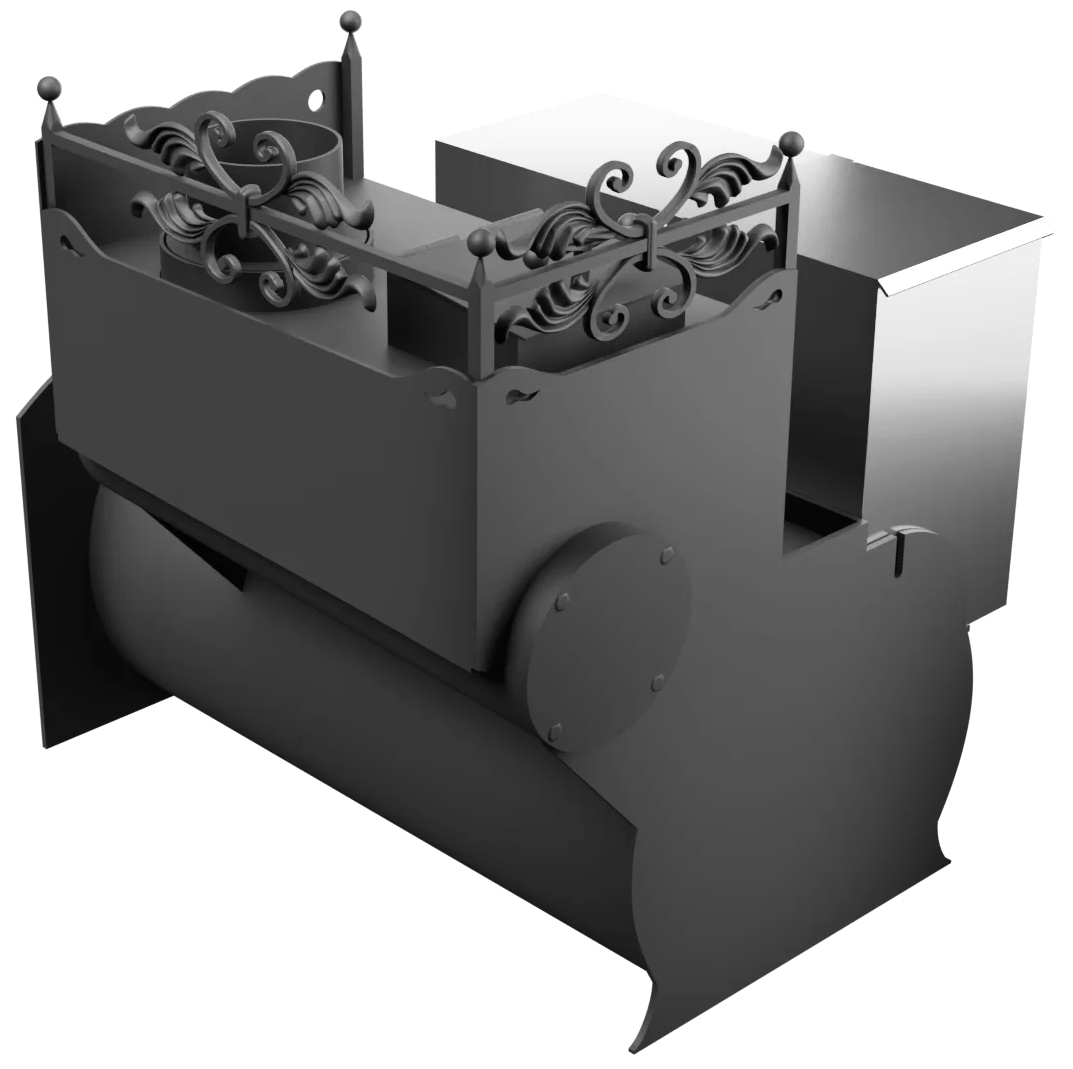 Печь Горыныч 3, каменка закрытая с правой стороны, большая дверь со стеклом фото в Воронеже