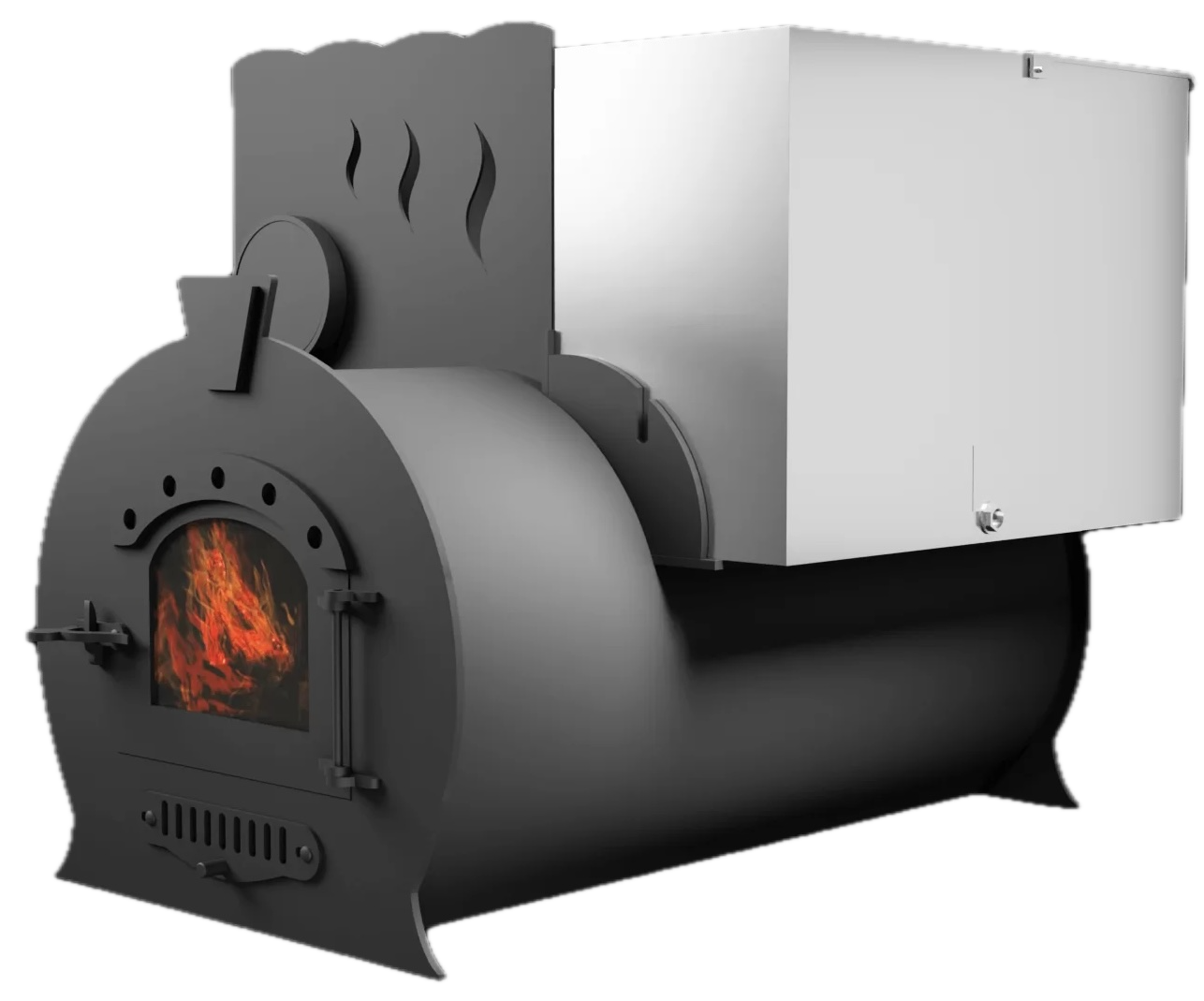 Печь Горыныч 2, каменка с левой стороны, малая дверь со стеклом фото в Воронеже