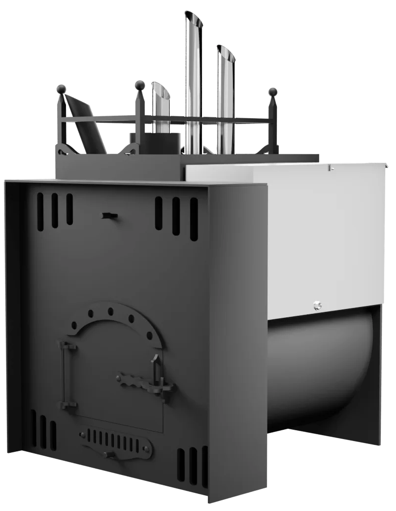 Печь Горыныч Мини, каменка закрытая с парогенератором с левой стороны, естественная система воздушного отопления фото в Воронеже