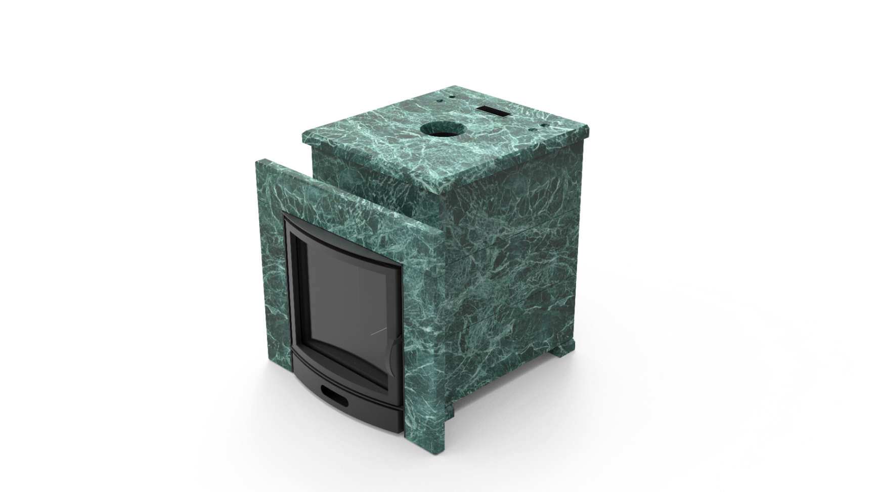 Печь из натурального камня Genesis GN 500 облицовка закрытая плоская пироксенит-элит фото в Воронеже