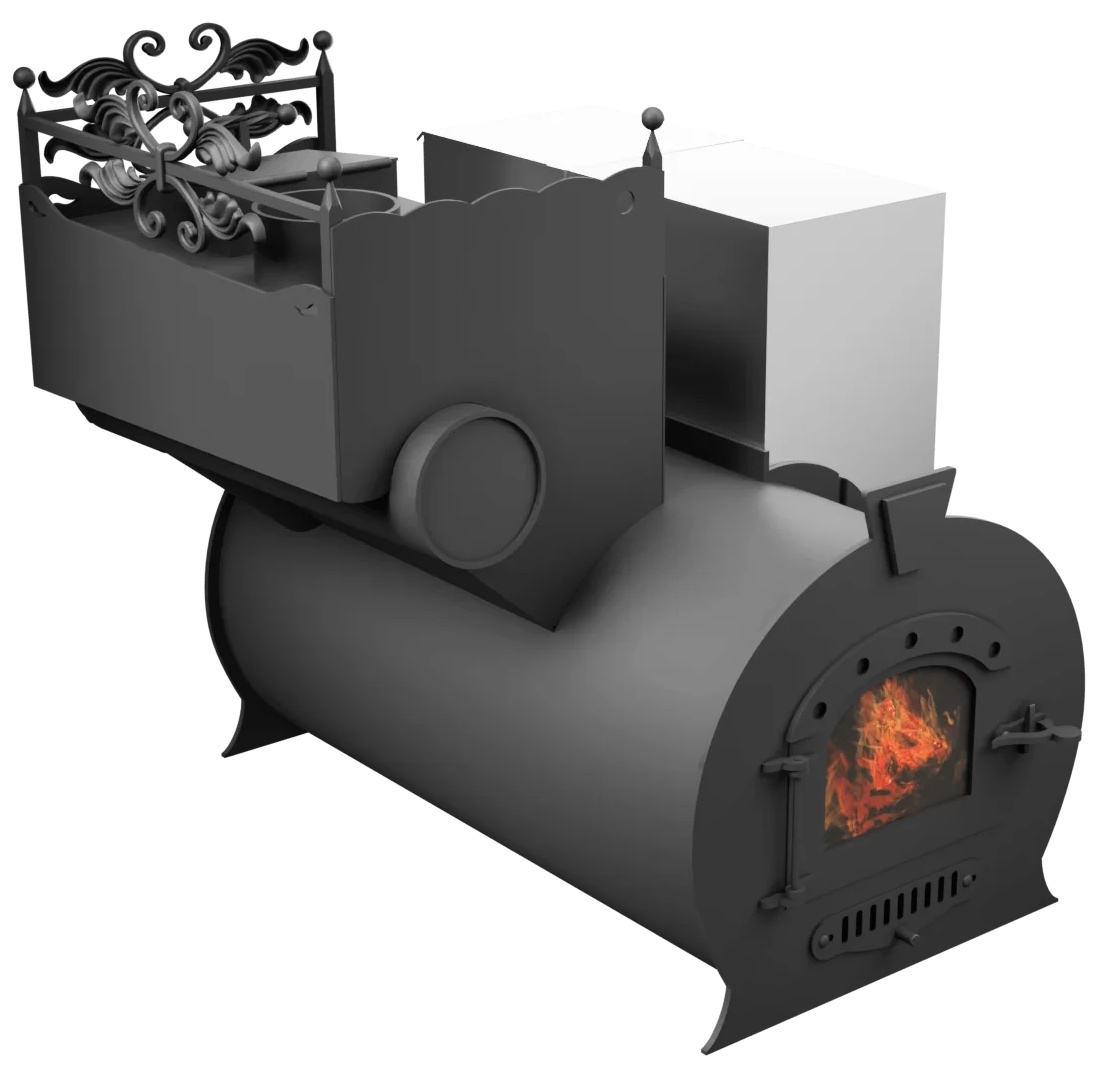 Печь Горыныч 3, каменка закрытая с левой стороны, малая дверь со стеклом фото в Воронеже