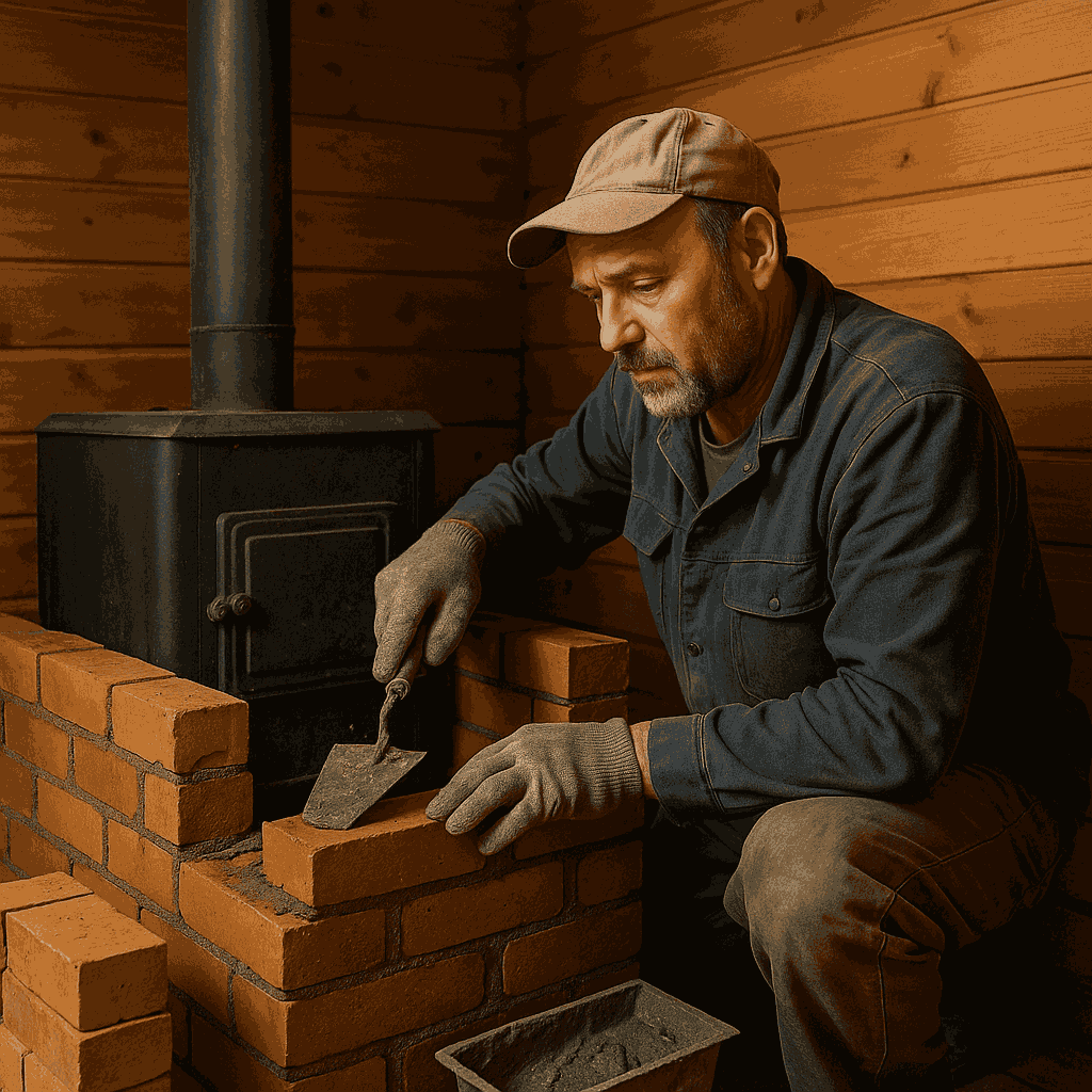 кирпичом обложить банную печь