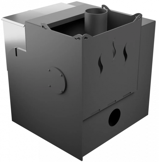 Печь Горыныч Мини, каменка с левой стороны, малое стекло, система воздушного отопления с порталом фото в Воронеже