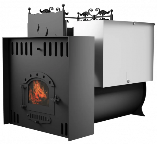 Печь Горыныч 3, каменка с левой стороны, малая дверь со стеклом, естественная система воздушного отопления фото в Воронеже