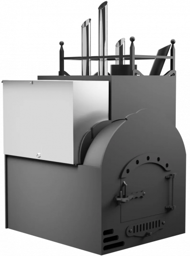 Печь Горыныч Мини, каменка закрытая с парогенератором с правой стороны, система воздушного отопления фото в Воронеже