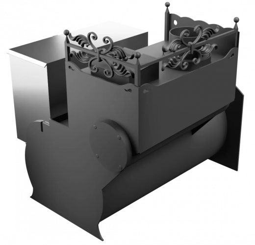 Печь Горыныч 3, каменка закрытая с левой стороны, большая дверь со стеклом фото в Воронеже