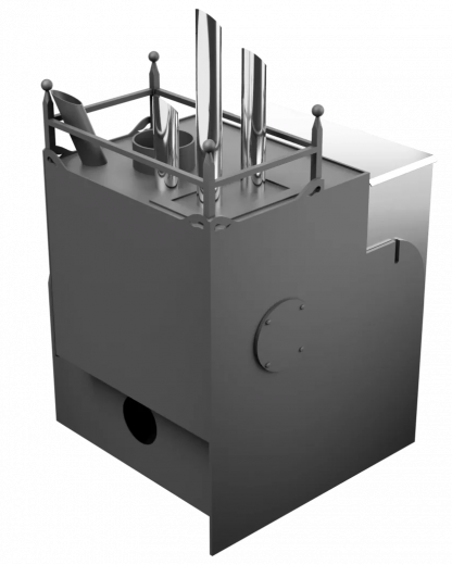 Печь Горыныч Мини, каменка закрытая с парогенератором с правой стороны, система воздушного отопления фото в Воронеже