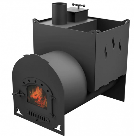 Печь Горыныч Мини, двойная каменка, малая дверь со стеклом фото в Воронеже