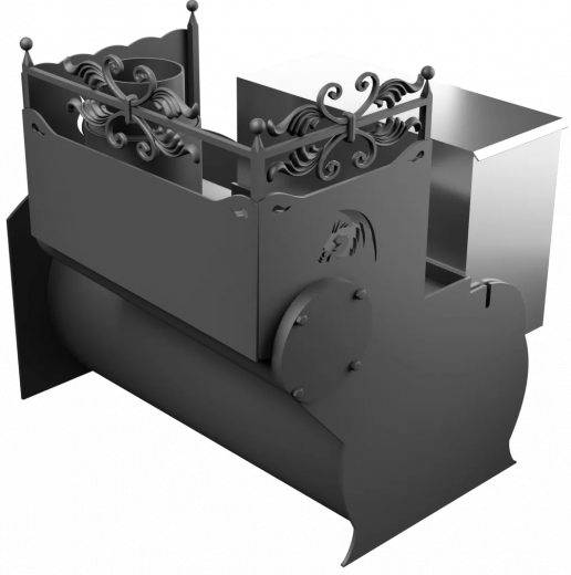 Печь Горыныч 3, каменка с правой стороны, средняя дверь со стеклом фото в Воронеже