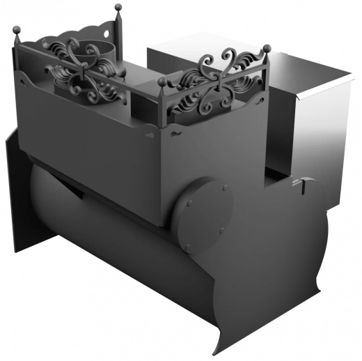 Печь Горыныч 3, каменка закрытая с правой стороны, большая дверь со стеклом фото в Воронеже