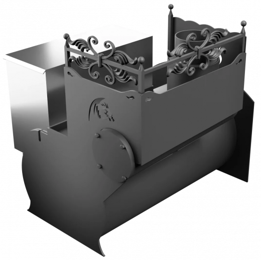 Печь Горыныч 3, каменка с левой стороны, большая дверь со стеклом фото в Воронеже