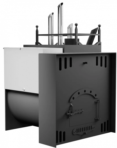 Печь Горыныч Мини, каменка закрытая с парогенератором с правой стороны, естественная система воздушного отопления фото в Воронеже
