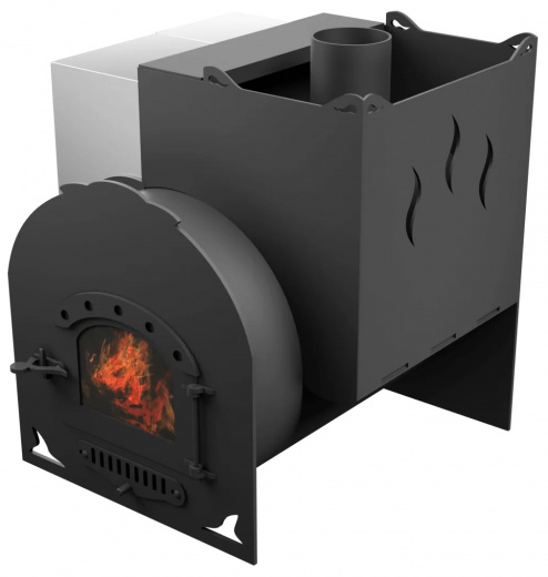 Печь Горыныч Мини, каменка с правой стороны, дверь малая со стеклом фото в Воронеже