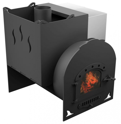 Печь Горыныч Мини, каменка с левой стороны, дверь малая со стеклом фото в Воронеже