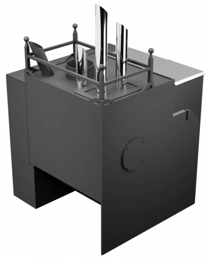 Печь Горыныч Мини, каменка закрытая с парогенератором с правой стороны, естественная система воздушного отопления фото в Воронеже